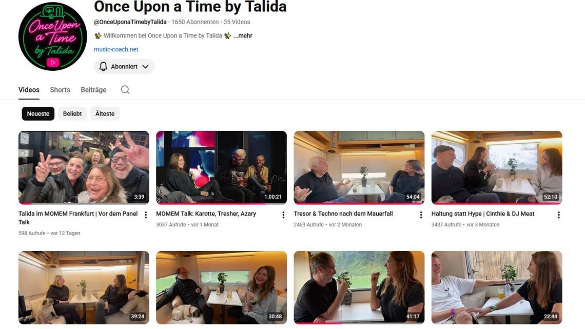 Once Upon a Time by Talida – Vodcasts über die elektronische Musikszene authentisch erzählt